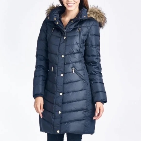 Michael Kors Navy Down Parka, size Small - Picture 1 of 13